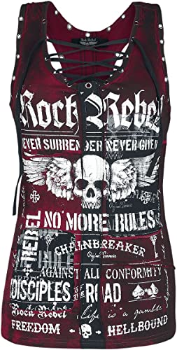 Rock Rebel by EMP Damen schwarz-rotes Top mit rockigem Print M von Rock Rebel by EMP