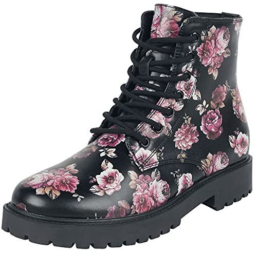 Rock Rebel by EMP Damen Schwarze Boots mit floralem Alloverprint EU39 von Rock Rebel by EMP