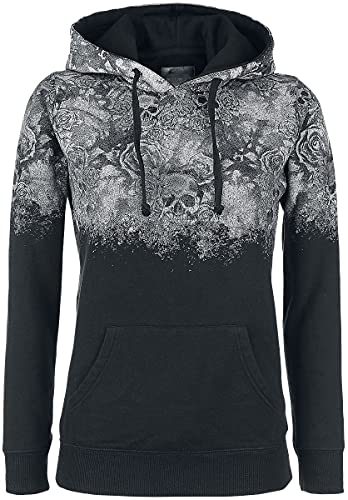 Rock Rebel by EMP Damen schwarzer Hoodie mit Totenkopf-Print L von Rock Rebel by EMP