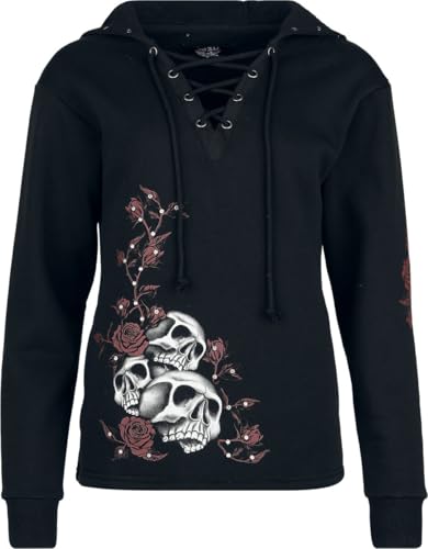 Rock Rebel by EMP Damen schwarzer Kapuzenpullover mit Schnürung L von Rock Rebel by EMP