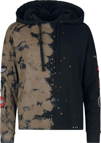 Rock Rebel by EMP Damen schwarzer Kapuzenpullover mit rechter Seite in Bleach-Optik XXL von Rock Rebel by EMP