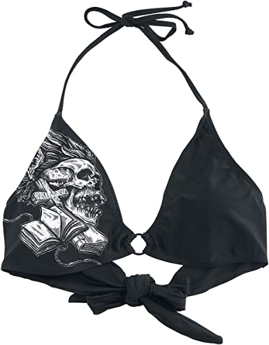 Rock Rebel by EMP Damen schwarzes Bikinioberteil mit Totenkopf Print L von Rock Rebel by EMP
