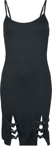 Rock Rebel by EMP Damen schwarzes Kleid mit Gehschlitzen und verstellbaren Schnallen XXL von Rock Rebel by EMP