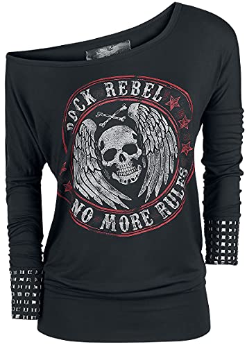 Rock Rebel by EMP Damen schwarzes Langarmshirt mit Print und Nieten 3XL von Rock Rebel by EMP