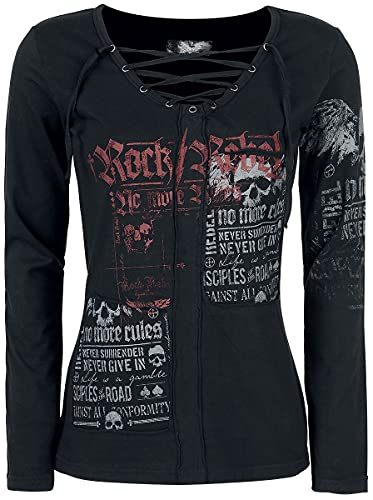 Rock Rebel by EMP Damen schwarzes Langarmshirt mit Schnürung XL von Rock Rebel by EMP
