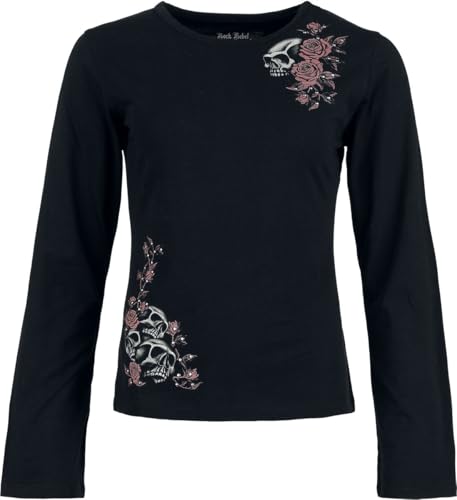 Rock Rebel by EMP Damen schwarzes Langarmshirt mit Skull & Roses Print L von Rock Rebel by EMP