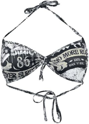 Rock Rebel by EMP Damen schwarzes Mix and Match Bikini-Oberteil mit Rock-Rebel-Alloverprint XXL von Rock Rebel by EMP