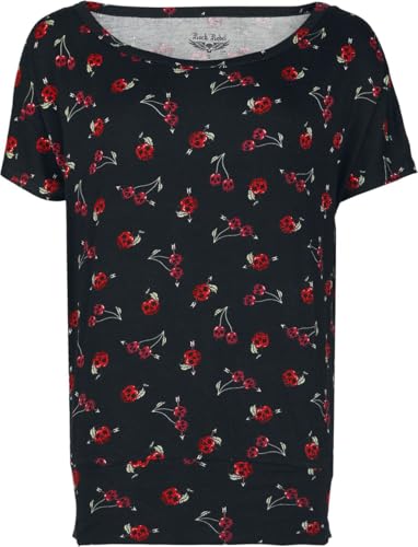 Rock Rebel by EMP Damen schwarzes T-Shirt mit Cherry Skull Alloverprint in weichem elastischem Material XL von Rock Rebel by EMP