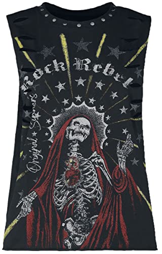 Rock Rebel by EMP Damen schwarzes Tank Top mit Rock Rebel Print M von Rock Rebel by EMP