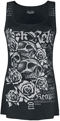 Rock Rebel by EMP Damen schwarzes Top mit Frontprint und Nietendetails XXL von Rock Rebel by EMP