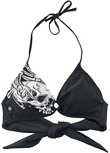 Rock Rebel by EMP Damen schwarzes Triangel Bikini Oberteil mit Totenkopf-Print M von Rock Rebel by EMP