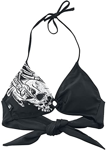 Rock Rebel by EMP Damen schwarzes Triangel Bikini Oberteil mit Totenkopf-Print XXL von Rock Rebel by EMP