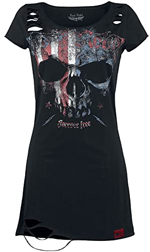 Rock Rebel by EMP Damen schwarzes kurzes Kleid mit Totenkopf-Print 3XL von Rock Rebel by EMP