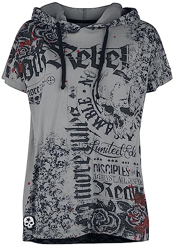 Rock Rebel by EMP Damen schwarzes lockeres T-Shirt mit Print 5XL von Rock Rebel by EMP