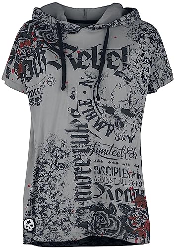 Rock Rebel by EMP Damen schwarzes lockeres T-Shirt mit Print M von Rock Rebel by EMP