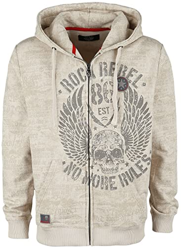 Rock Rebel by EMP Herren Beige Kapuzenjacke mit Prints 4XL von Rock Rebel by EMP