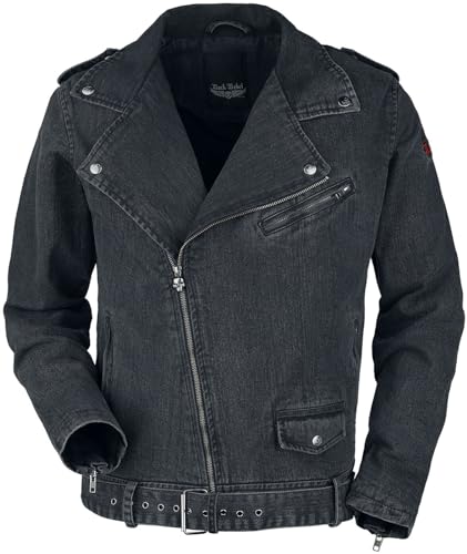 Rock Rebel by EMP Herren dunkelgraue Jeansjacke im Biker-Style L von Rock Rebel by EMP