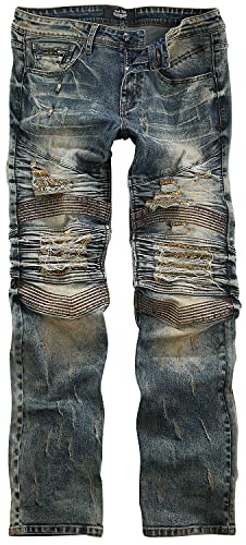 Rock Rebel by EMP Herren Blaue Biker-Jeans mit individueller Waschung W32L32 von Rock Rebel by EMP