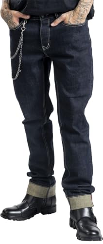 Rock Rebel by EMP Herren Blaue Jeans mit gesticktem Logo und Totenkopfnieten W34L34 von Rock Rebel by EMP