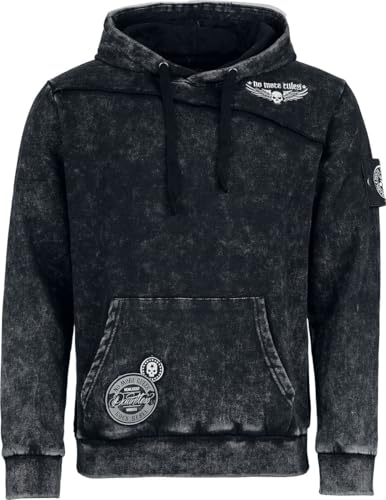Rock Rebel by EMP Herren Grauer Kapuzenpullover mit Patches XXL von Rock Rebel by EMP