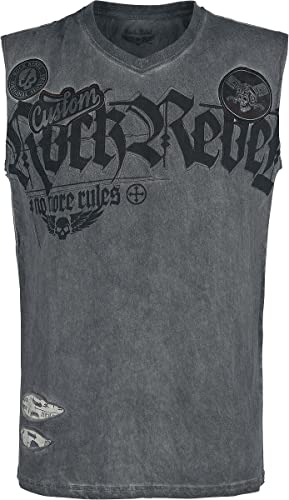 Rock Rebel by EMP Herren Graues Tank-Top mit Waschung und Print grau L von Rock Rebel by EMP