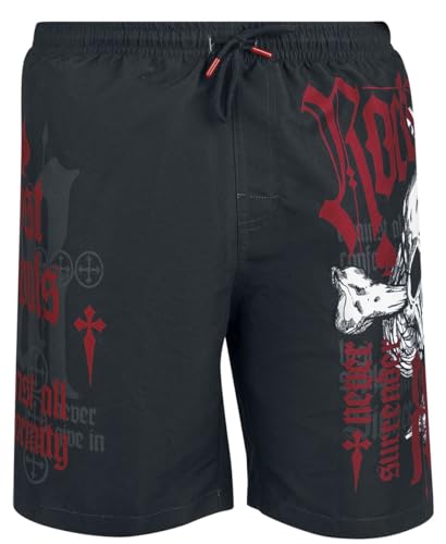 Rock Rebel by EMP Herren Schwarze Badehose mit Klettverschluss-Gesäßtasche XXL von Rock Rebel by EMP
