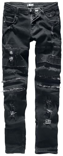 Rock Rebel by EMP Herren Schwarze Slim Fit Destroyed-Jeans im 5-Pocket-Style W32L32 von Rock Rebel by EMP