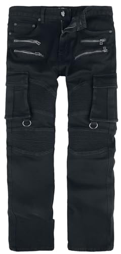 Rock Rebel by EMP Herren Schwarze Medium Rise Jeans mit vielen Taschen W32L32 von Rock Rebel by EMP