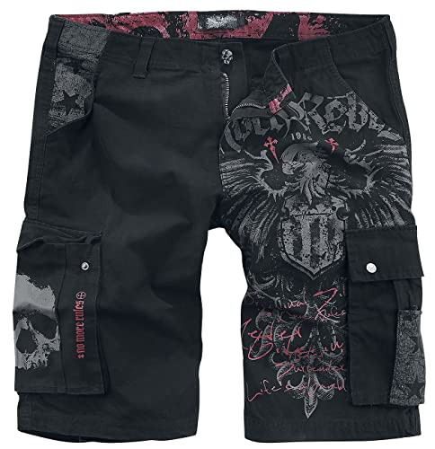 Rock Rebel by EMP Herren Schwarze Shorts mit rockigem Print 4XL von Rock Rebel by EMP