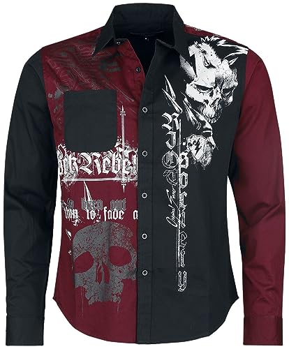 Rock Rebel by EMP Herren schwarz-rotes Rockabilly-Hemd mit Print M von Rock Rebel by EMP