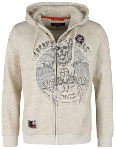 Rock Rebel by EMP Herren beige Kapuzenjacke mit Front- und Backprint in angenehm weicher Qualität XL von Rock Rebel by EMP