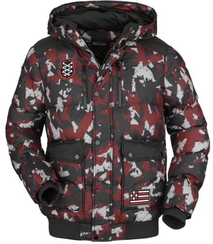 Rock Rebel by EMP Herren camouflage Übergangsjacke in rot-schwarz mit Patches L von Rock Rebel by EMP