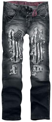 Rock Rebel by EMP Herren dunkelblaue Jeans im Used-Look W40L34 von Rock Rebel by EMP