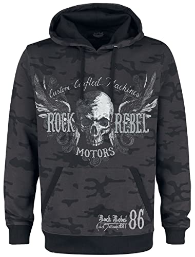 Rock Rebel by EMP Herren dunkelgrauer Hoodie mit Print XL von Rock Rebel by EMP