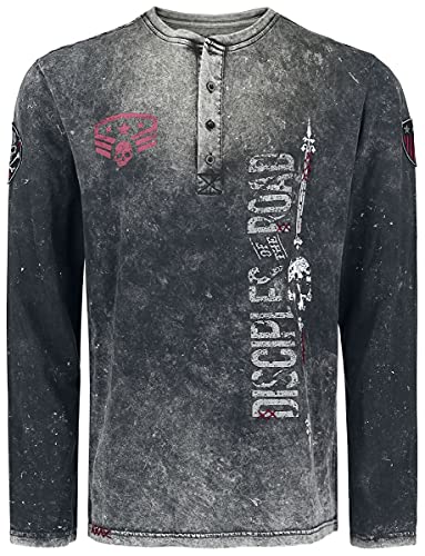 Rock Rebel by EMP Herren dunkelgraues Langarmshirt mit Patches XL von Rock Rebel by EMP