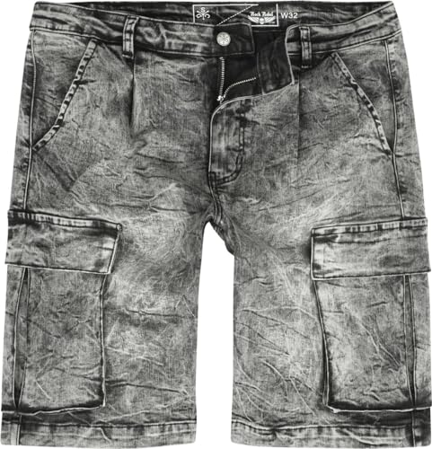 Rock Rebel by EMP Herren graue Shorts mit Gürtelschlaufen 31 von Rock Rebel by EMP