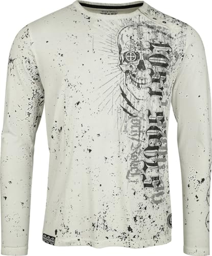 Rock Rebel by EMP Herren graues Langarmshirt mit Frontprint und Oil Wash M von Rock Rebel by EMP