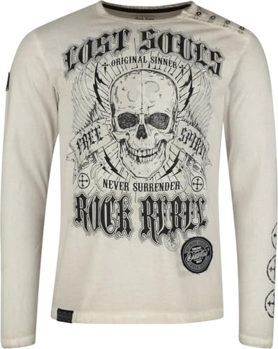 Rock Rebel by EMP Herren graues Langarmshirt mit Frontprint und Patch XL von Rock Rebel by EMP