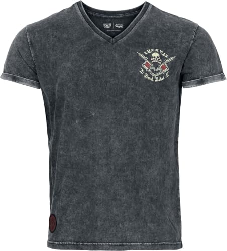 Rock Rebel by EMP Herren graues T-Shirt mit kleinem Frontprint und großem Backprint XL von Rock Rebel by EMP