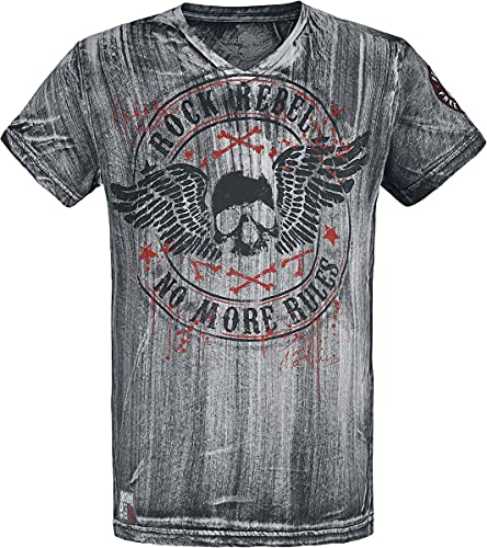 Rock Rebel by EMP Herren graues T-Shirt mit rockigem Print XL von Rock Rebel by EMP