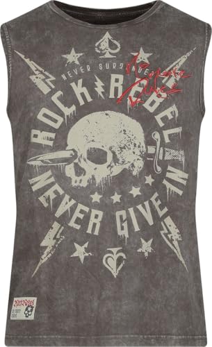 Rock Rebel by EMP Herren graues Tank Top mit Stickereien M von Rock Rebel by EMP