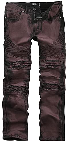 Rock Rebel by EMP Herren schwarz-rote Jeans mit Ziernähten W33L34 von Rock Rebel by EMP