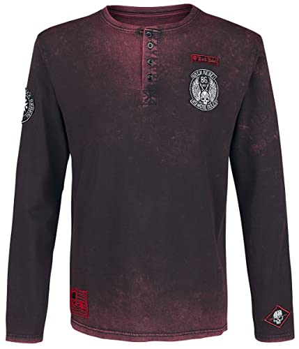 Rock Rebel by EMP Herren schwarz-rotes Langarmshirt mit Print L von Rock Rebel by EMP