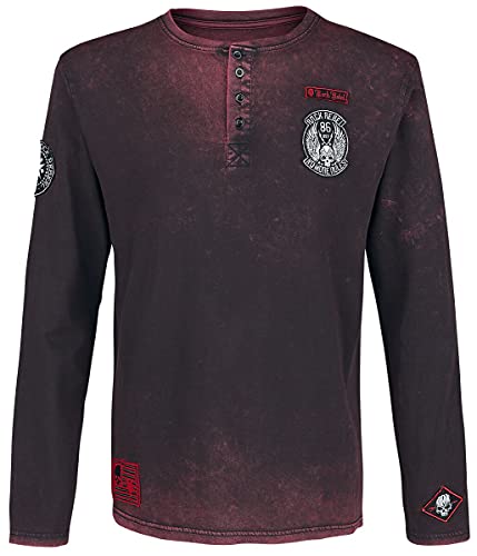 Rock Rebel by EMP Herren schwarz-rotes Langarmshirt mit Print M von Rock Rebel by EMP