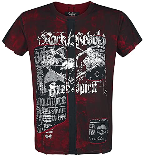 Rock Rebel by EMP Herren schwarz-rotes Shirt mit rockigem Print M von Rock Rebel by EMP