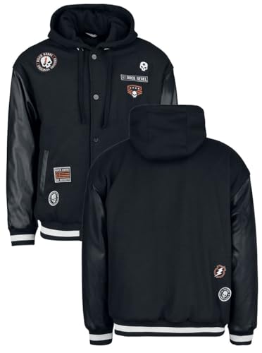 Rock Rebel by EMP Herren schwarze College Jacke mit Patches S von Rock Rebel by EMP