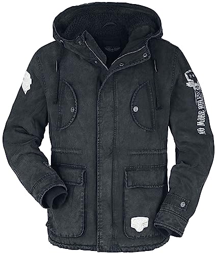 Rock Rebel by EMP Herren schwarze Winterjacke mit Prints und Stickerei M von Rock Rebel by EMP