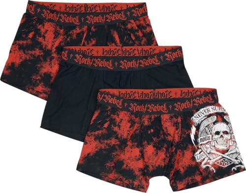 Rock Rebel by EMP Herren schwarzes Dreierpack Boxershorts mit Print M von Rock Rebel by EMP