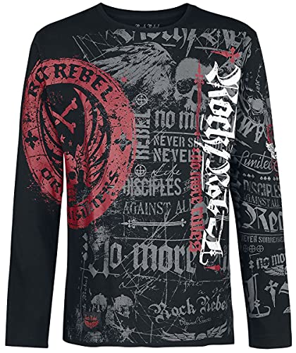Rock Rebel by EMP Herren schwarzes Langarmshirt mit Allover-Print XXL von Rock Rebel by EMP
