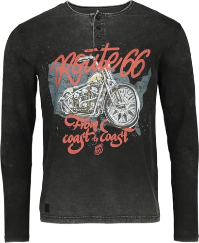 Rock Rebel by EMP Herren schwarzes Langarmshirt mit großem Frontprint L von Rock Rebel by EMP